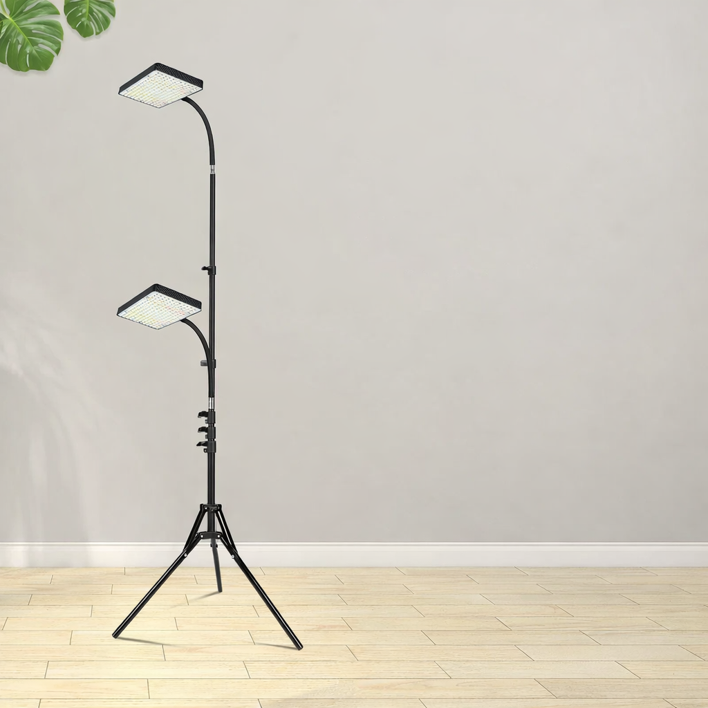 led grow lights for indoor plants with adjustable tripod stand 24 to 64 inch height