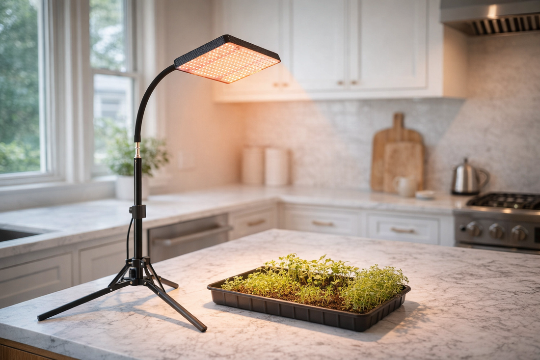 grow lights for seedlings setup with indoor plants