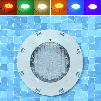 color changing pool light with 7 colors on underwater tile background
