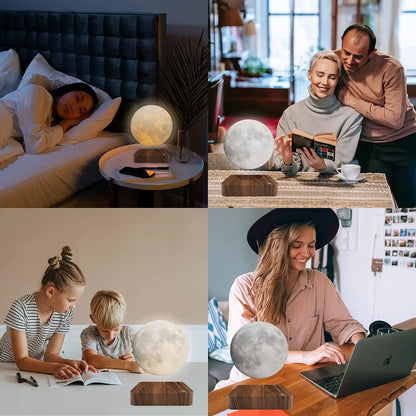 magnetic levitating lamp used as bedside light, reading light, study light, and desk decor