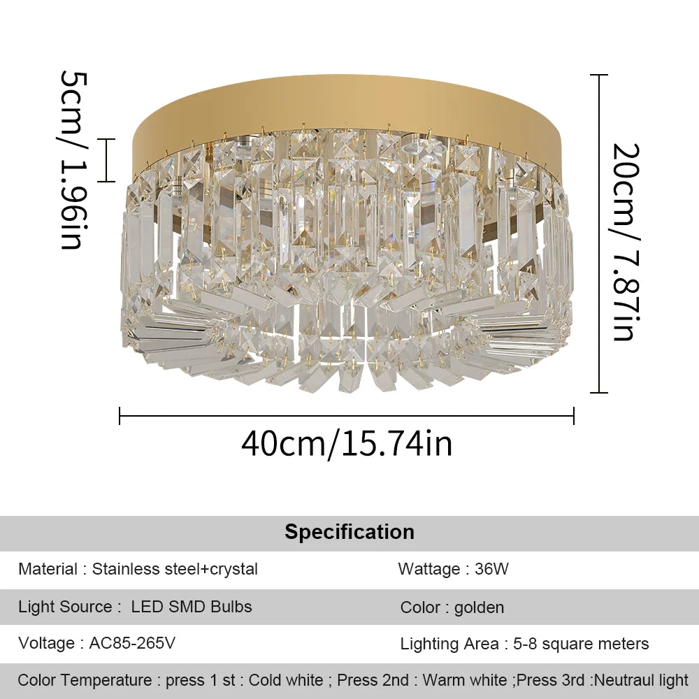 crystal lamp gold 40cm variant dimensions and specifications