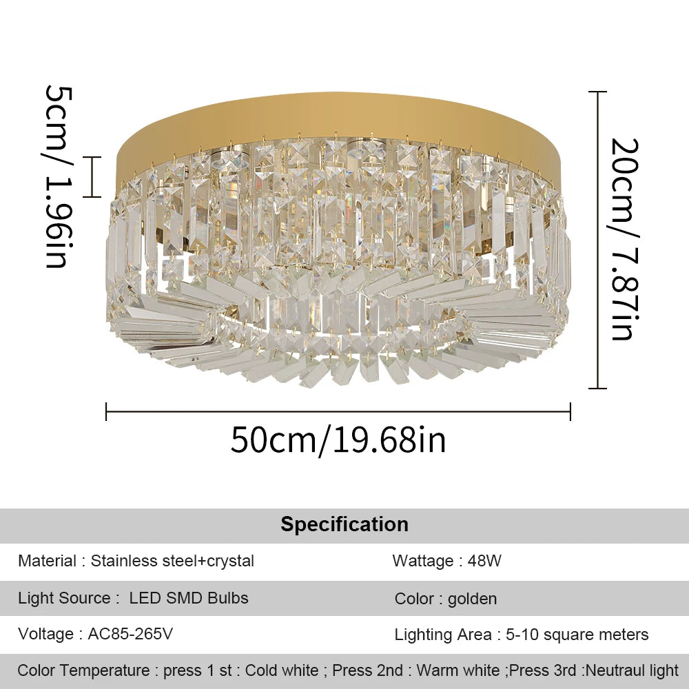 crystal lamp gold 50cm variant dimensions and specifications