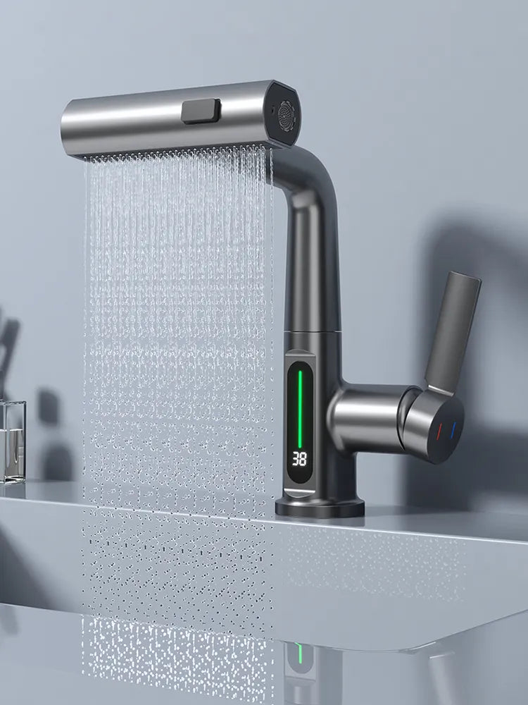 Smart Basin Faucet with Temperature Indicator