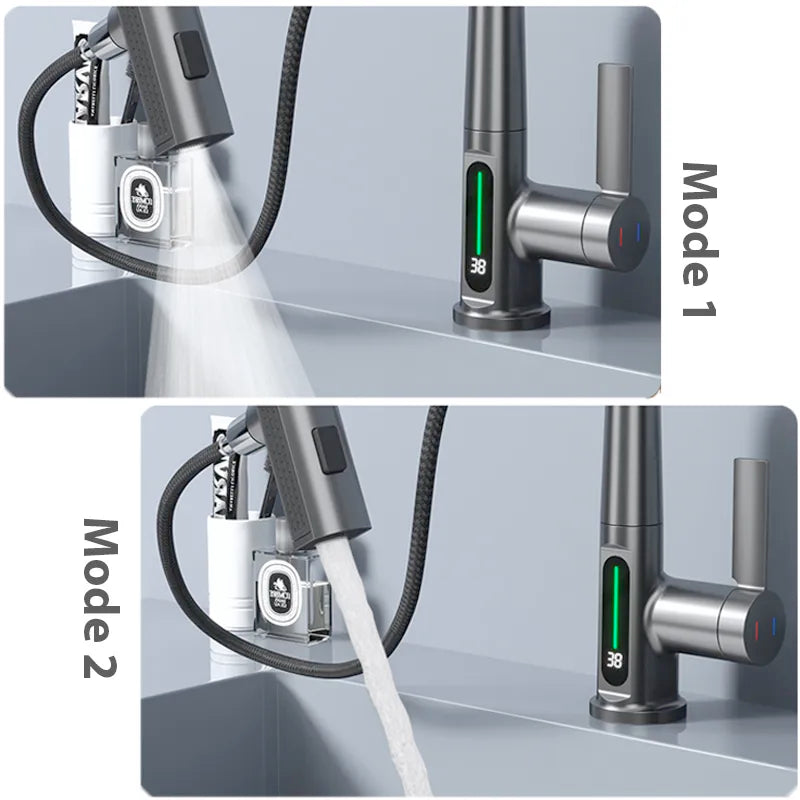 Smart Basin Faucet with Temperature Indicator