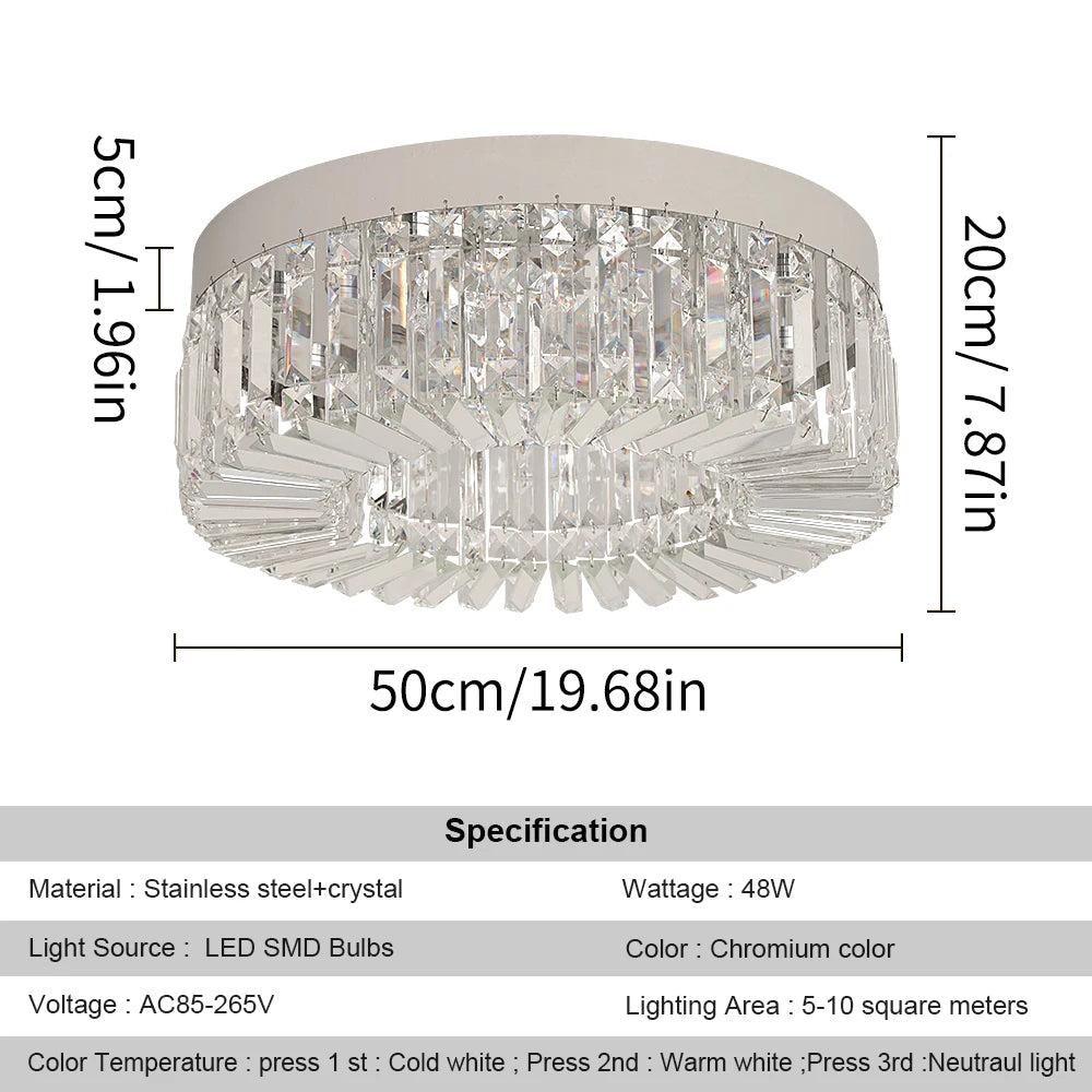 crystal lamp silver 50cm variant dimensions and specifications