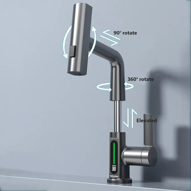 Smart Basin Faucet with Temperature Indicator