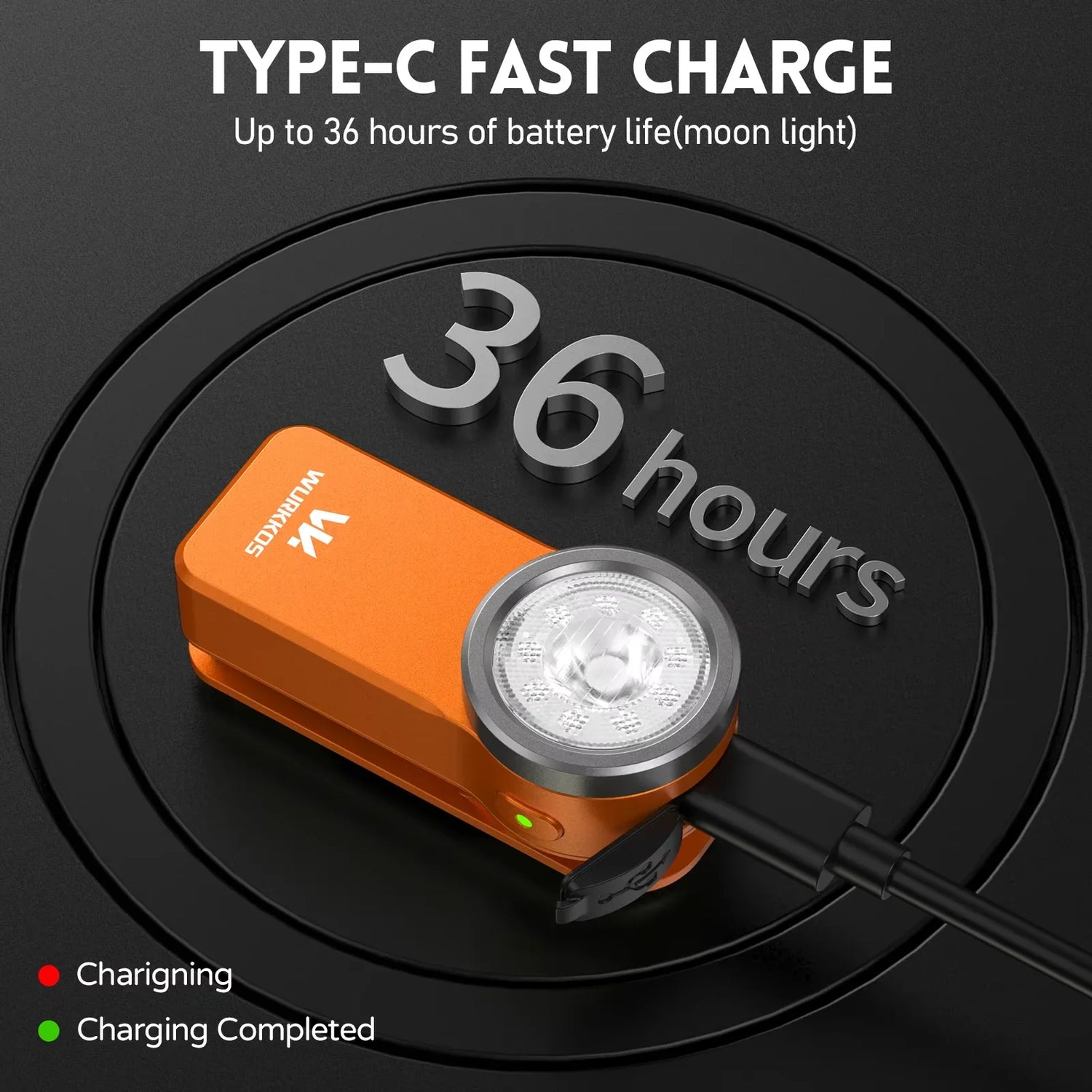 rechargeable edc flashlight USB-C charging with battery indicator