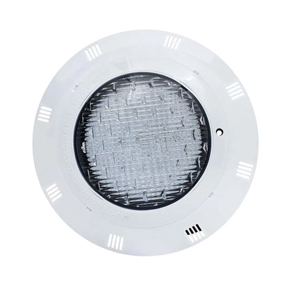 led swimming pool light front view white housing with clear lens