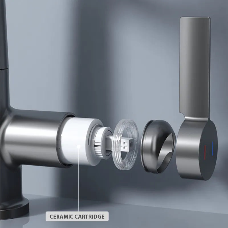 Smart Basin Faucet with Temperature Indicator