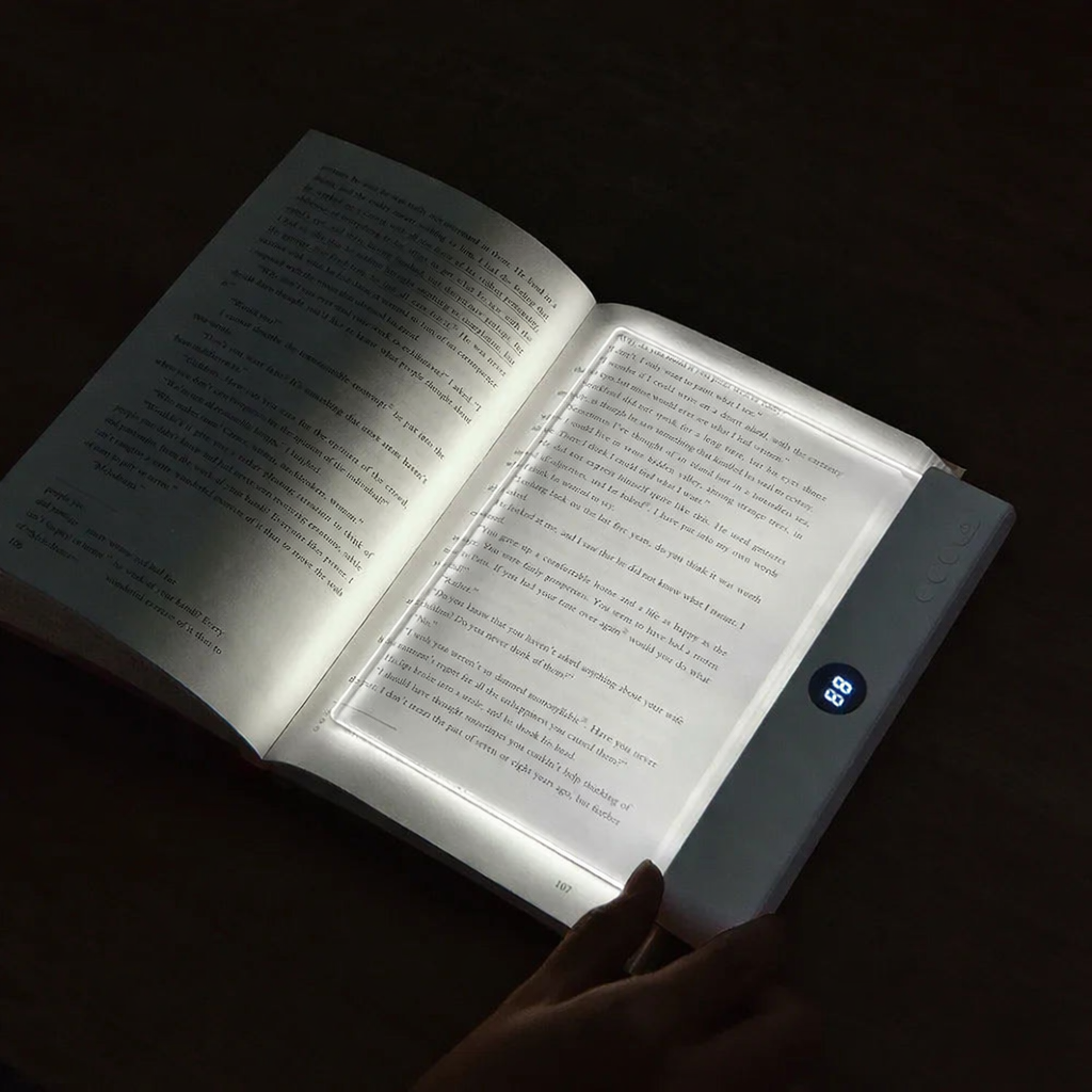 book light illuminating pages at night zero disturbance reading