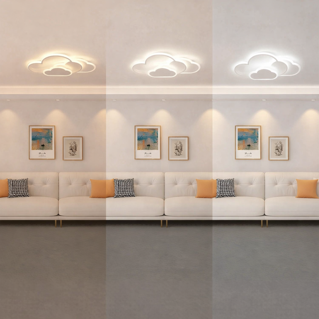 cloud led ceiling light three color temperature comparison