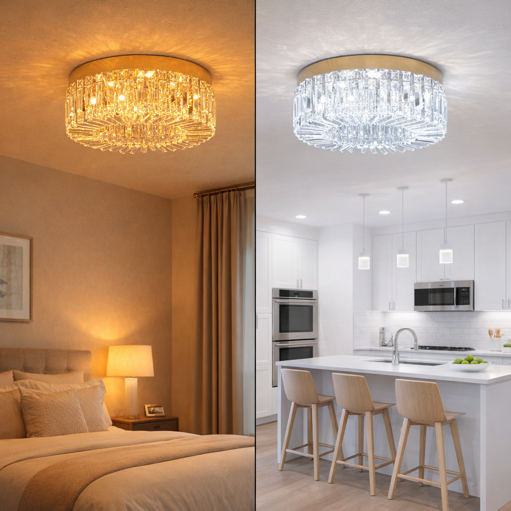 crystal lamp warm vs cool white color temperature comparison