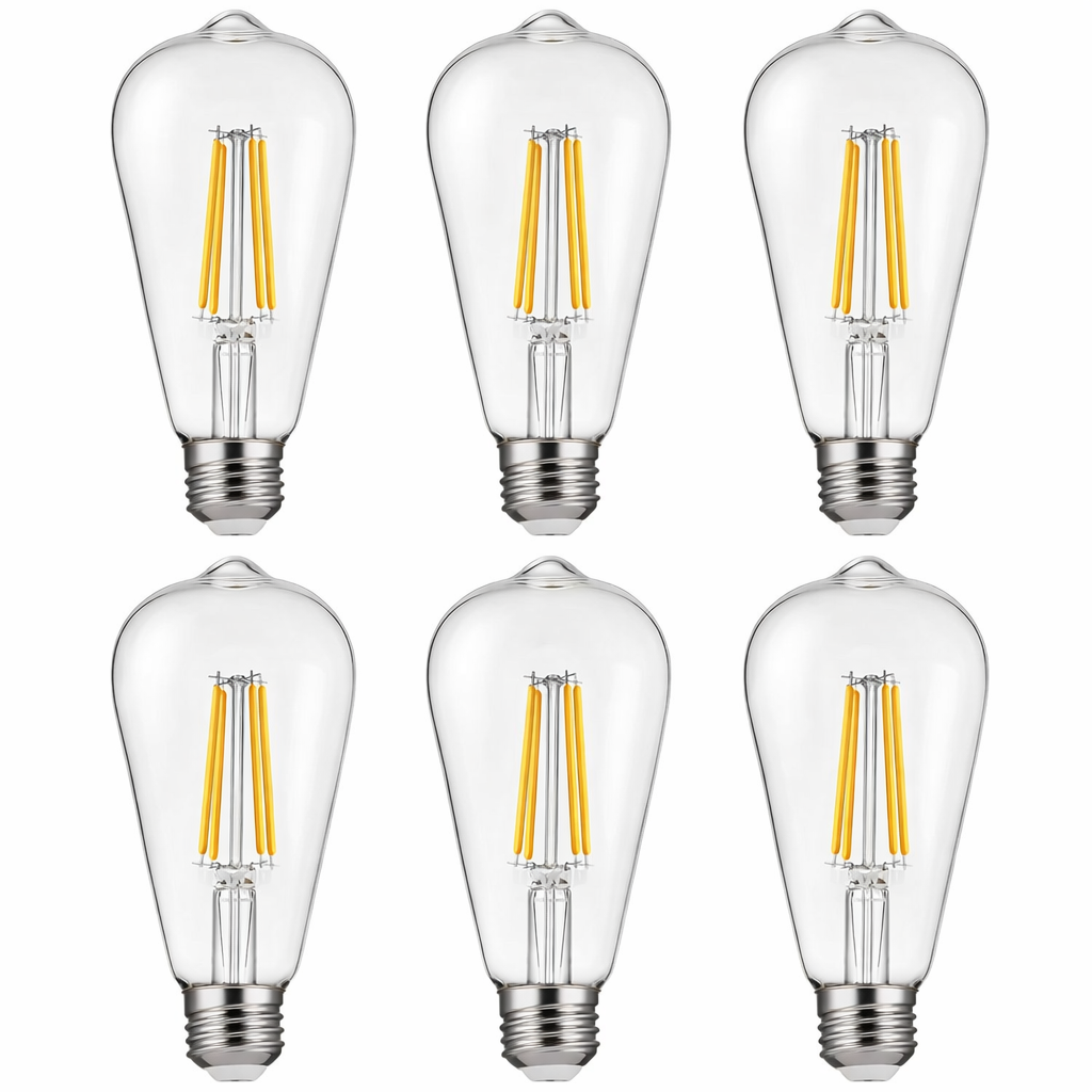 decorative edison light bulbs 6 pack LED ST19