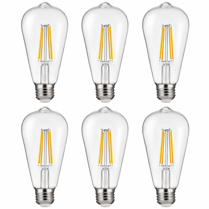 decorative edison light bulbs 6 pack LED ST19