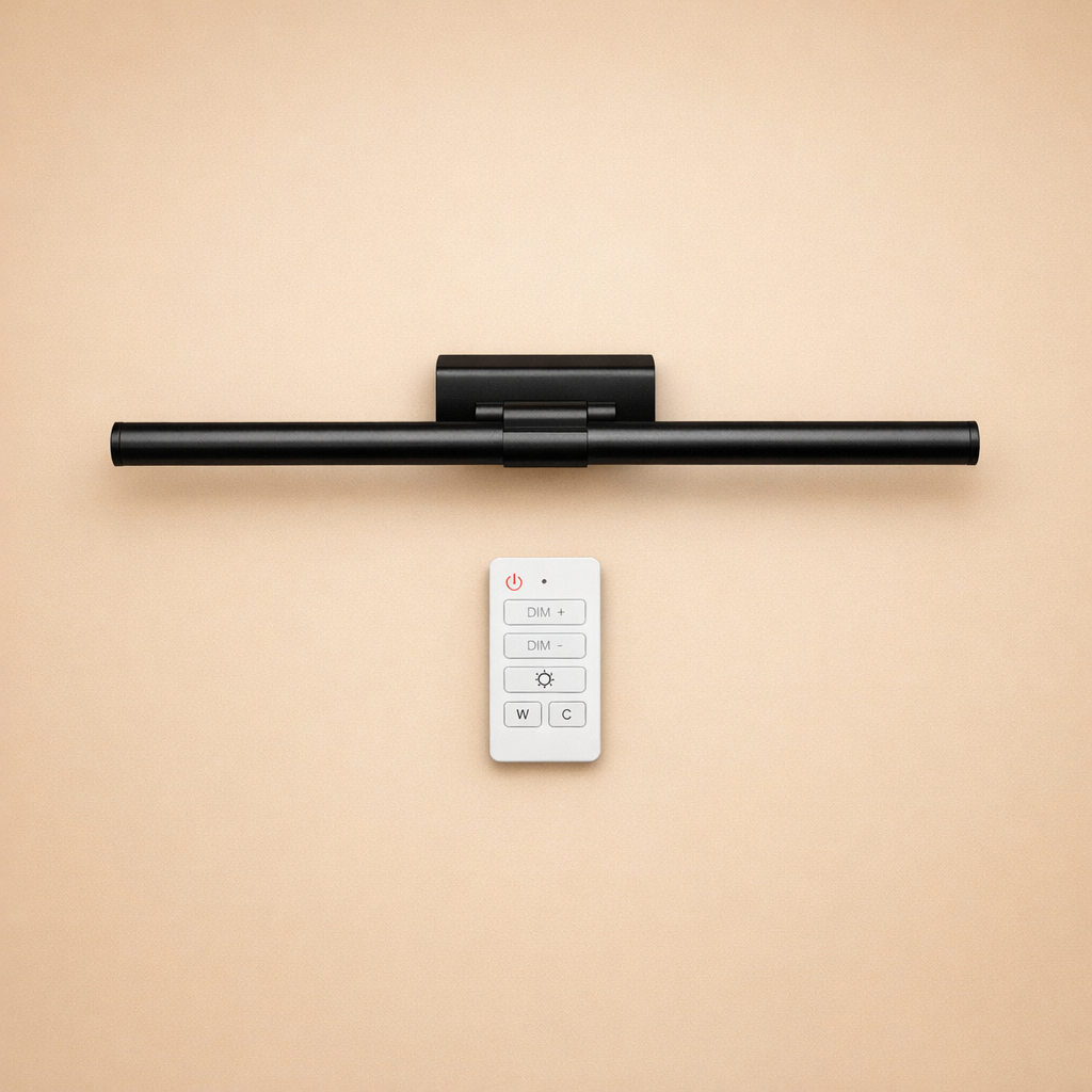 picture light with remote control for smart dimming and color temperature