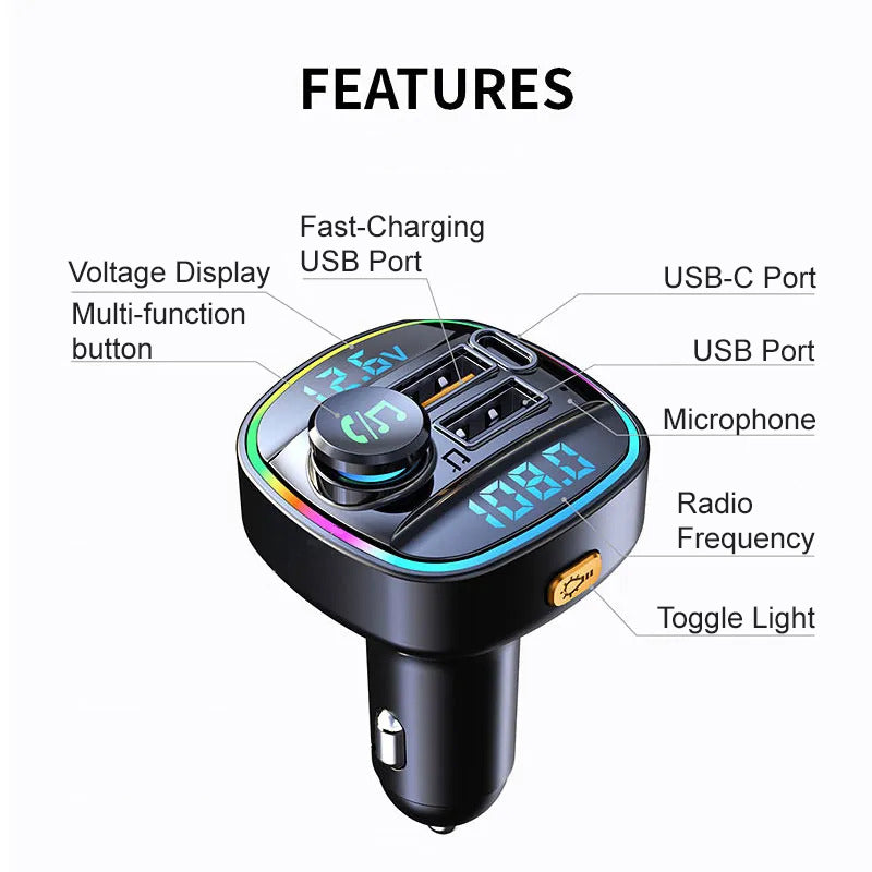 Bluetooth Car FM Transmitter & Charger