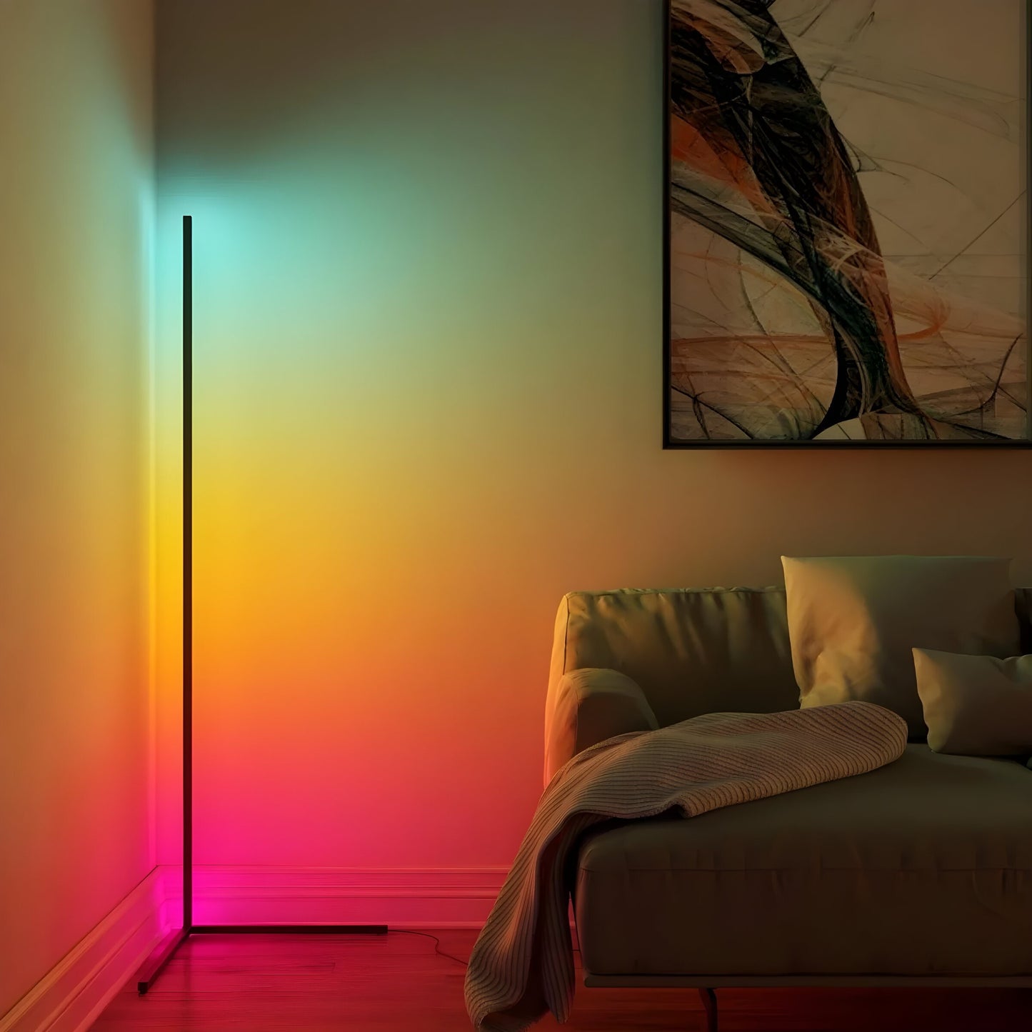 RGB Smart LED Corner Floor Lamp