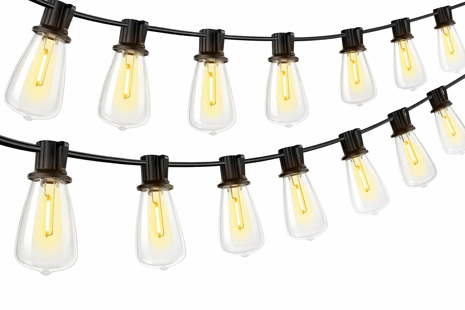 led string bulbs with Edison-style shatterproof bulbs on white background