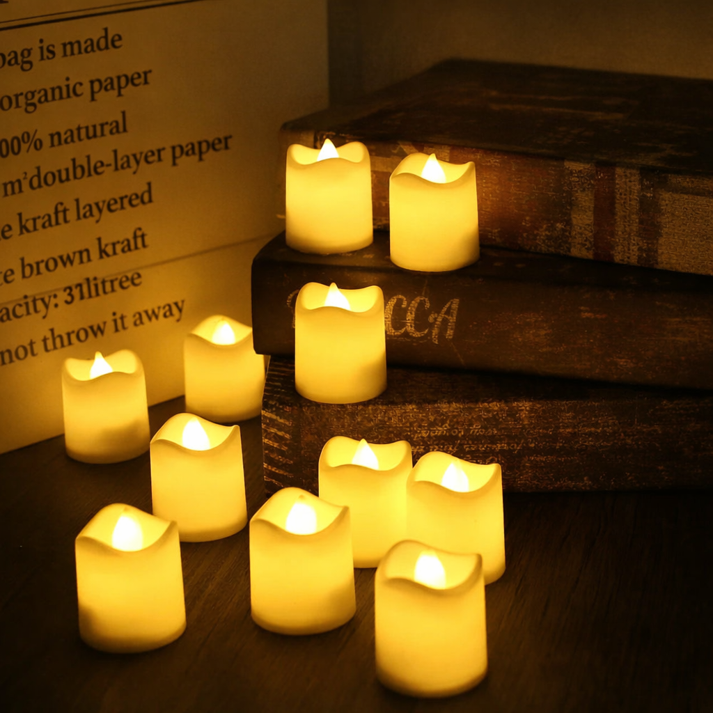 Battery Tea Lights — Flameless LED Flickering | FlashyBeams